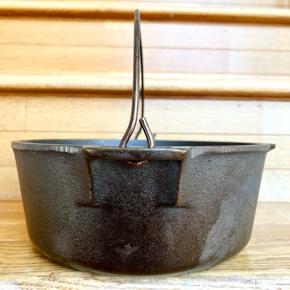 WAGNER 1891 Cast Iron Dutch Oven Bail Handle Pre Seasoned Saute Fry Baking Roast